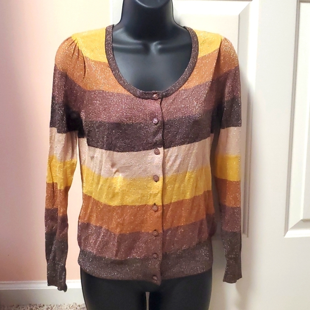 New York & Company Sparkly Button Down Sweater